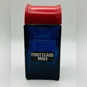 Vintage Avon First Class Male Mailbox Decanter Blue Glass 4oz - EMPTY